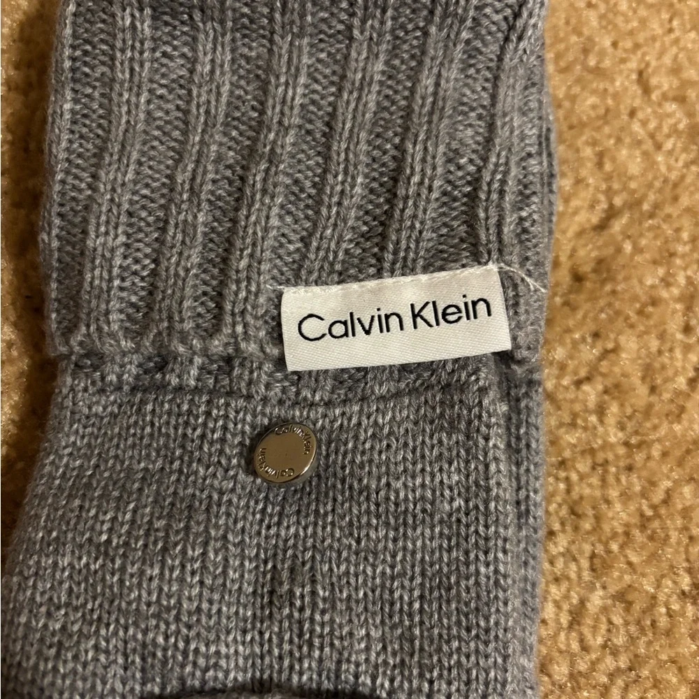 Calvin Klein Gray Open Finger Gloves Mittens